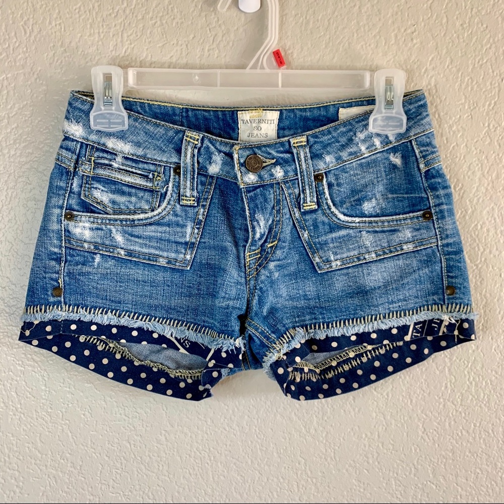 Traverniti So Jeans denim shorts with polka dots